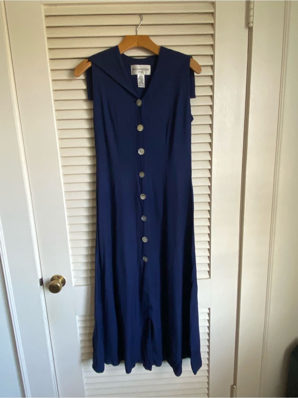 Evan-Picone Vintage Navy Travel Dress with Sailor-Collar